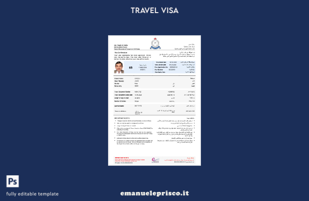 modello di visto elettronico per Oman in stile verificato nei formati Word e Pdf